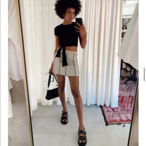 Nelle Mini Skirt Beige - Princess Polly